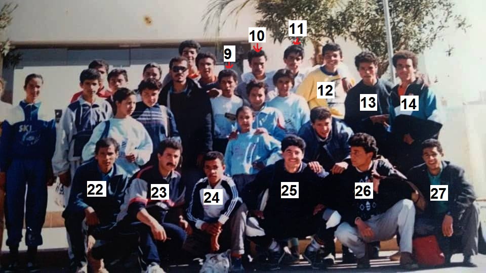 المنتخب الذي كان يمثل عين بني مطهر في ألعاب القوى يومه 16/02/1990 بمدينة وجدة